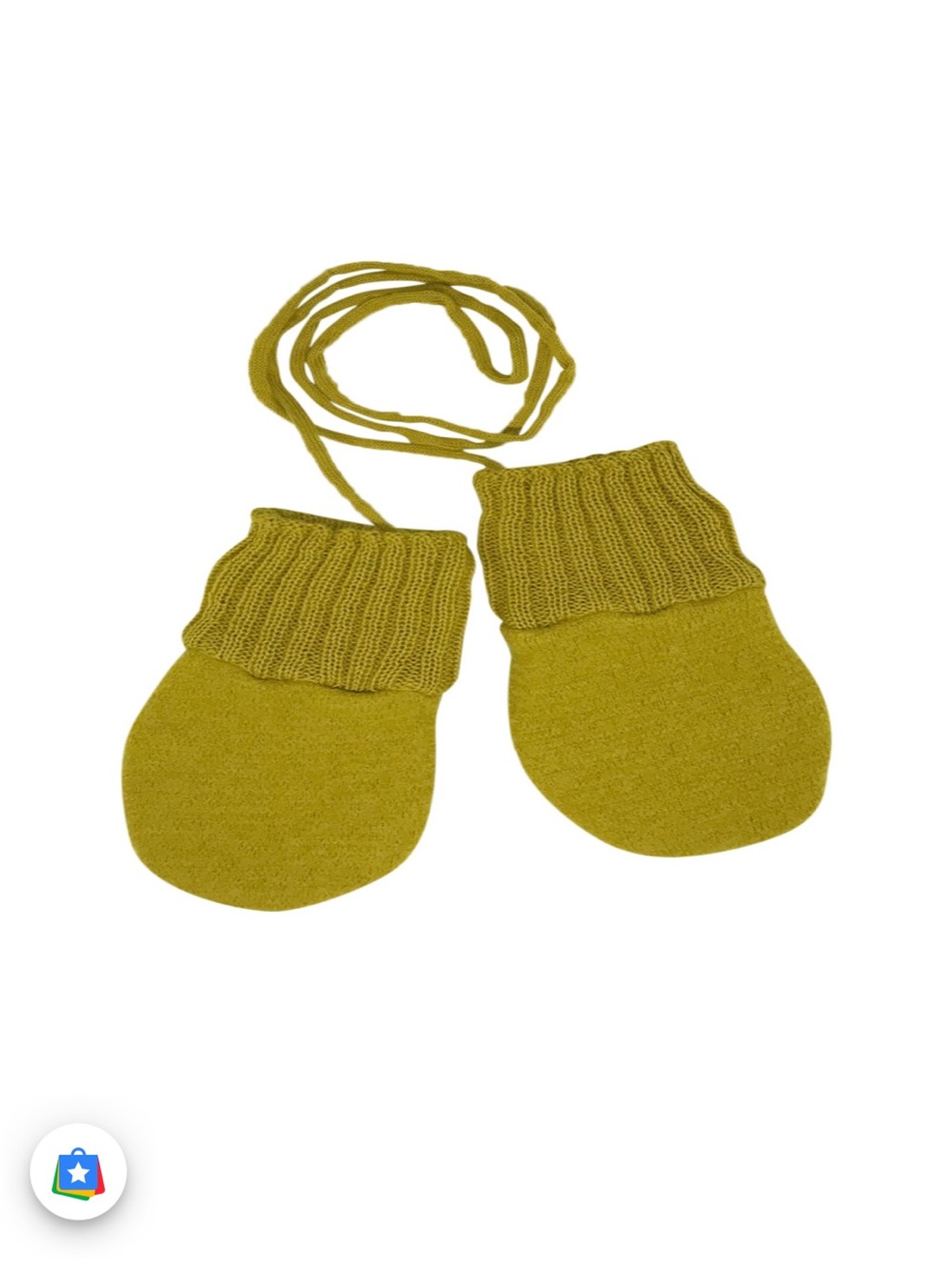 Disana Yellow Wool Mittens on String